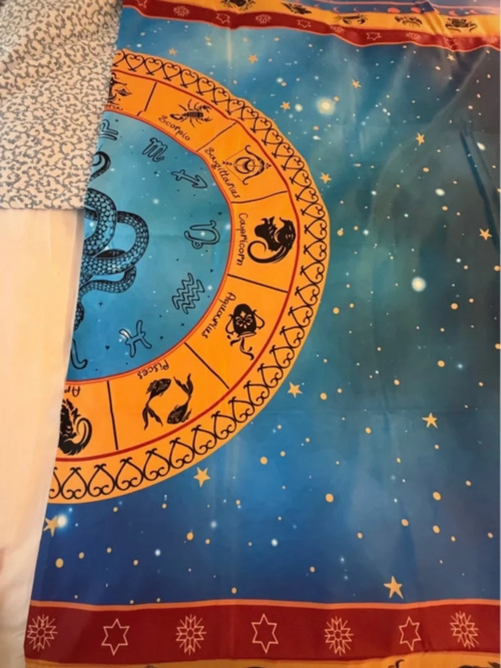 Celestial Zodiac Astrology Tablecloth Blue 60 x 86 Inch Rectangle
